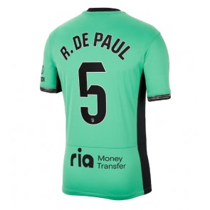 Lacne Muži Futbalové dres Atletico Madrid Rodrigo De Paul #5 2023-24 Krátky Rukáv - Tretina